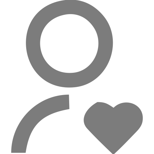 Icono de usuario con corazón gris
